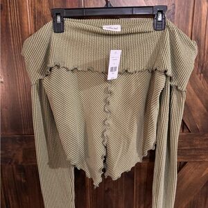 Willow Ribbed Sage Green Top